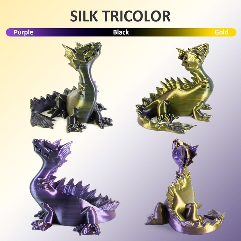 Geeetech Silk PLA Tri Color Filament 1.75mm 3D Printer Filament, Coextrusion Purple Gold Black Tri-Colors Metal-Like Shiny Silk PLA Filament, 1kg (2.2lbs) 1 Spool, Dimensional Accuracy +/- 0.02 mm - Image 2